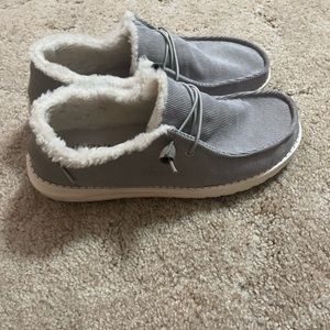 GUC Women's HEYDUDE Wendy Corduroy Fur Shoes Size 10